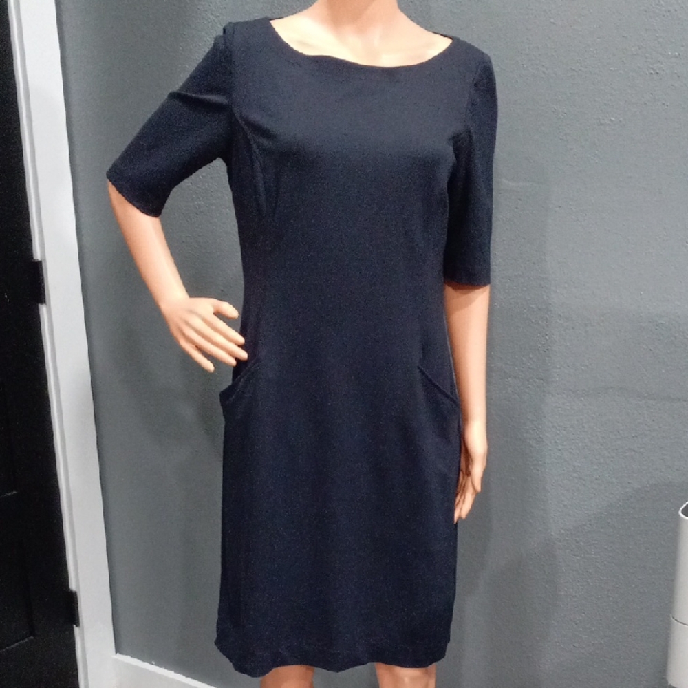LAUREN RALPH LAUREN Women's  Elegant Navy Midi Dress